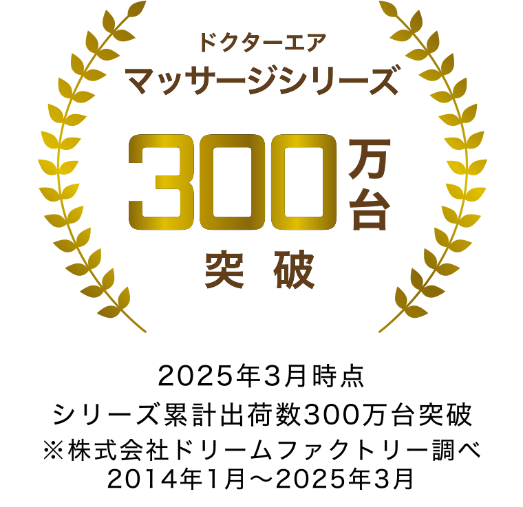 ドクターエア マッサージシリーズ 300万台突破