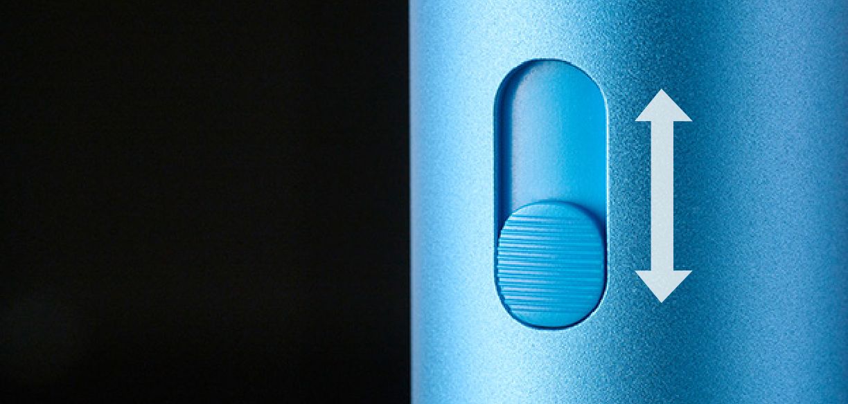 スライド操作で風量を自由に調節